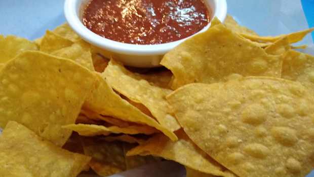 Homemade chips and salsa are complimentary at Mucho Bueno s in Brunswick.  